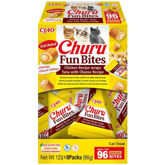 Churu - Cat Fun Bites Tuna with Cheese - 8pcs - 14 grams per tube