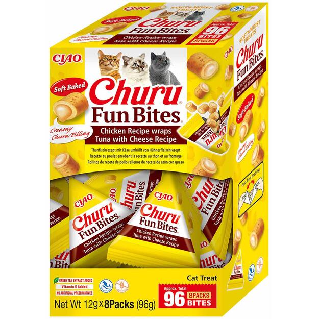 Churu - Cat Fun Bites Tuna with Cheese - 8pcs - 14 grams per tube