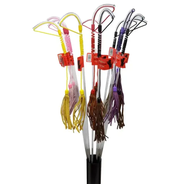 PURRfect - Leather Bouncer Cat Teaser - Rod Length: Approximately 30 inches