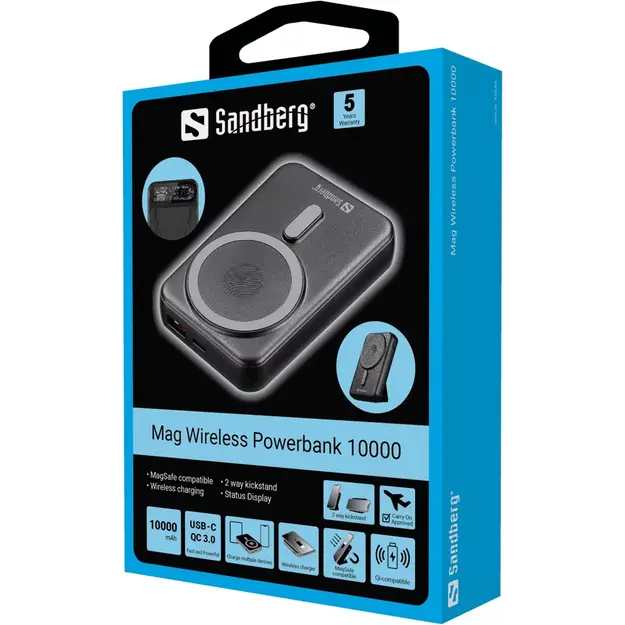 Sandberg - Mag Wireless Powerbank 10000