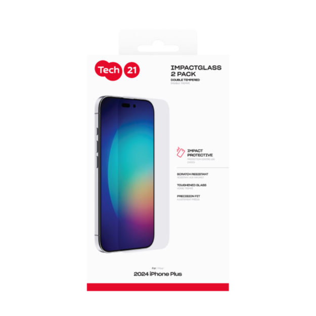 Tech21 - Impact Glass 2-pack Extra Strong - iPhone 16 Plus