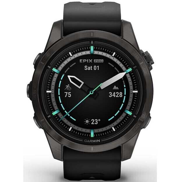 Garmin - Epix Pro (Gen 2) 42mm Sapphire Edition, Black