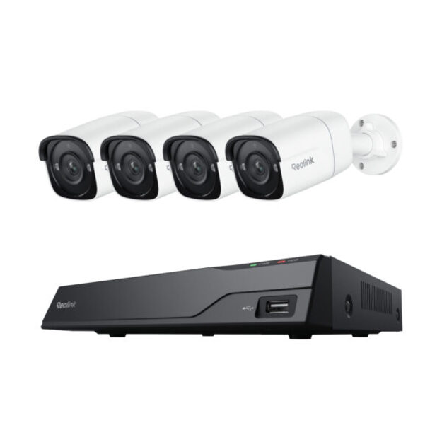 Reolink NVR Camera System – NVS8-5MB4 RLK8-410B4-5MP – 4x 5MP Cameras + 8CH NVR – White