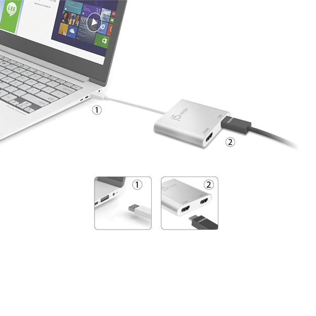 J5create - USB 3.0 To Dual HDMI Multi-Monitor Adapter