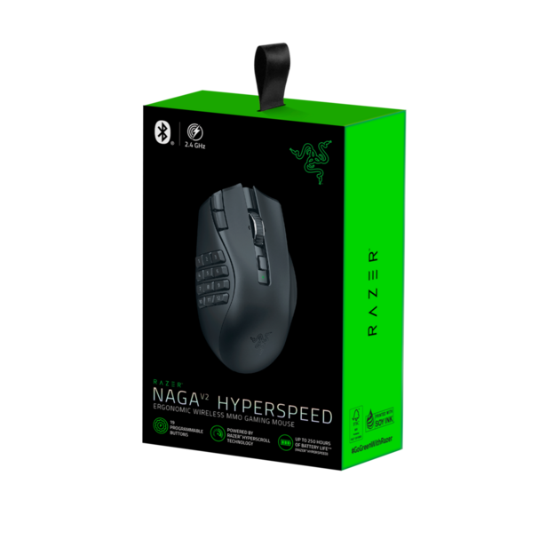 Razer - Naga V2 Hyperspeed - Wireless MMO Gaming Mouse - Black