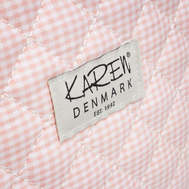 Karen - Large toiletry bag with handle - Pink checkered quilt