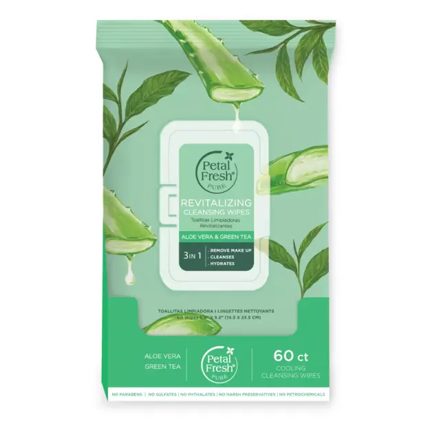 Petal Fresh - Pure Revitalizing Aloe Vera & Green Tea Cleansing Wipes