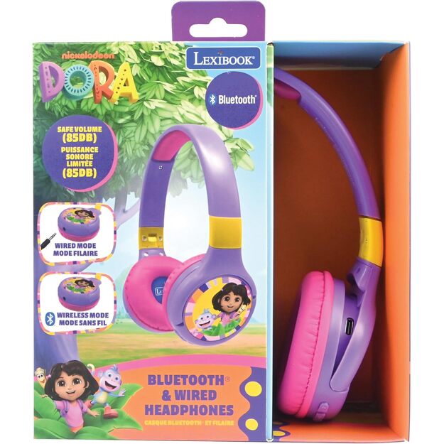 Lexibook - 2 in 1 foldable Dora Headphones (HPBT010DOR)