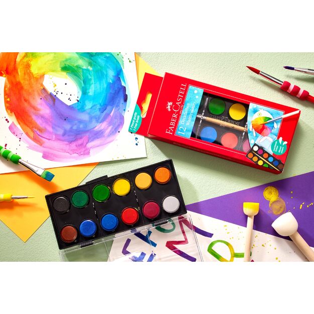 Faber-Castell - Watercolour paint box - 12 colours large (125018)