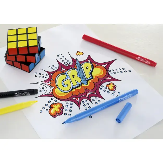 Faber-Castell - Fibre-tip pen Grip Colour Marker - Set of 10 (155310)