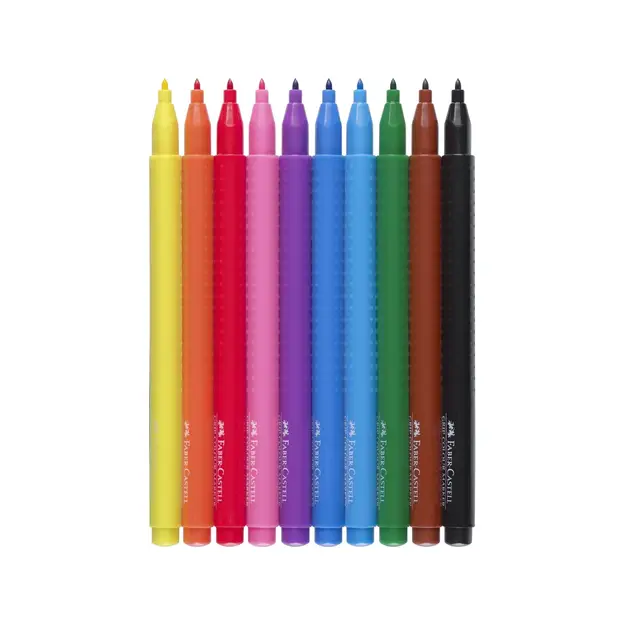 Faber-Castell - Fibre-tip pen Grip Colour Marker - Set of 10 (155310)