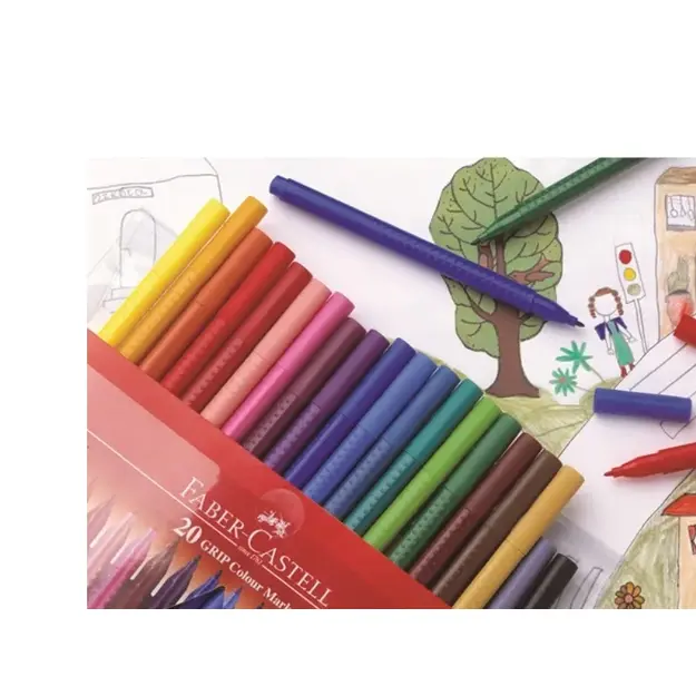 Faber-Castell - Fibre-tip pen Grip Colour Marker - Set of 10 (155310)