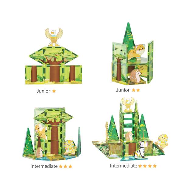 Picasso Tiles - Safari themed set with 8 animals (46 pcs) (PTQ12)