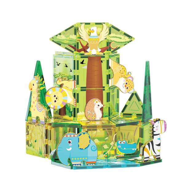 Picasso Tiles - Safari themed set with 8 animals (46 pcs) (PTQ12)