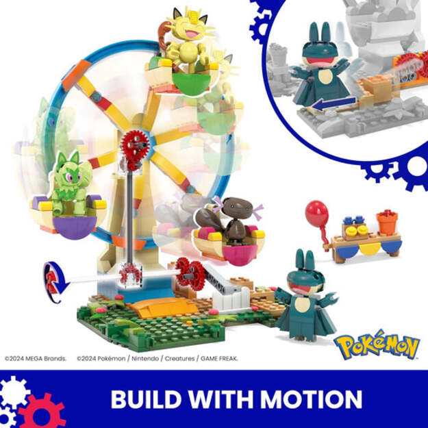 MEGA - Pokémon Construction Set Ferris Wheel with Figures - 393 Pieces (HXF80)