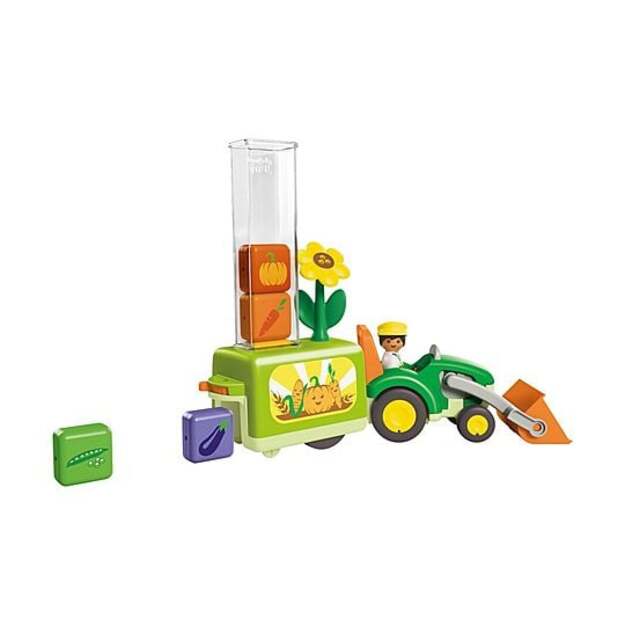 PLAYMOBIL - Junior: Tractor with Load and Drop Planter (71773)