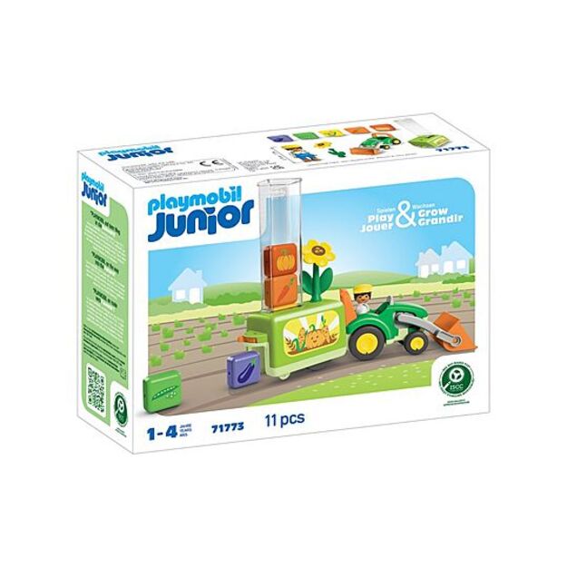 PLAYMOBIL - Junior: Tractor with Load and Drop Planter (71773)