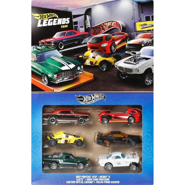 Hot Wheels - Die-cast Toy Cars & Trucks, Set of 6 HW Legends Vehicles (JBY78)