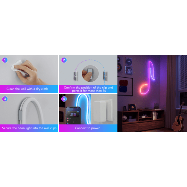 Govee - Neon Rope Light 2 Bracket, White – 20-Piece Pack for H61D5301 and H61D3301 1