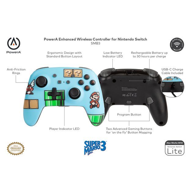 PowerA Enhanced Wireless Controller for Nintendo Switch - SMB3 9