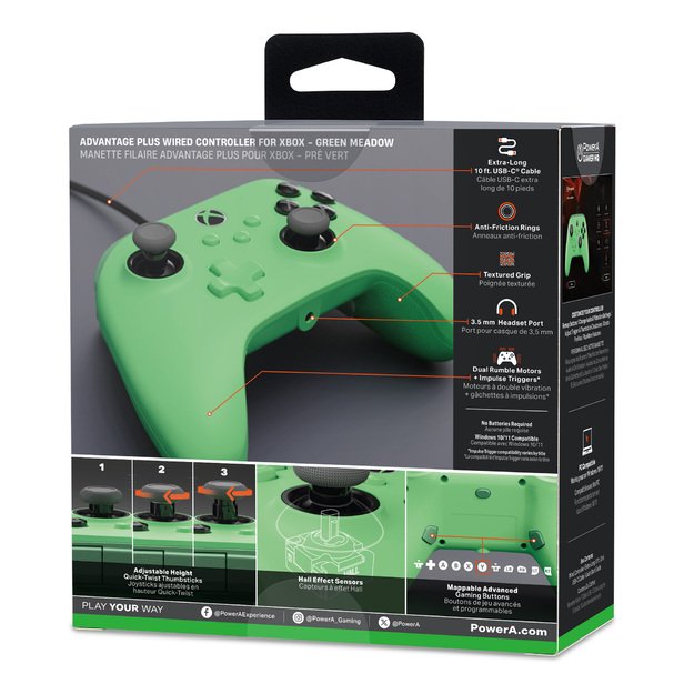 PowerA - Advantage Plus Wired Controller - Green Meadow - Green/Black 2