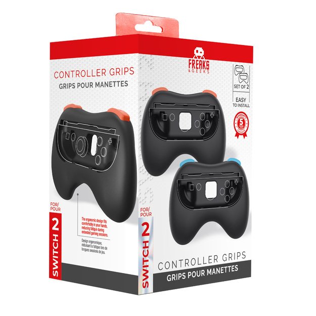 Trade Invaders - Pair of Controller Grips for Switch 2 Joy-Cons - Black 1