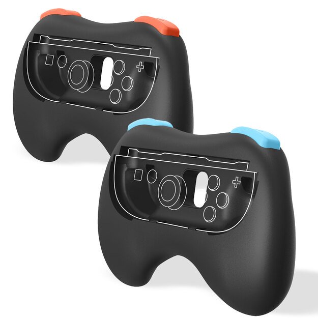 Trade Invaders - Pair of Controller Grips for Switch 2 Joy-Cons - Black 3