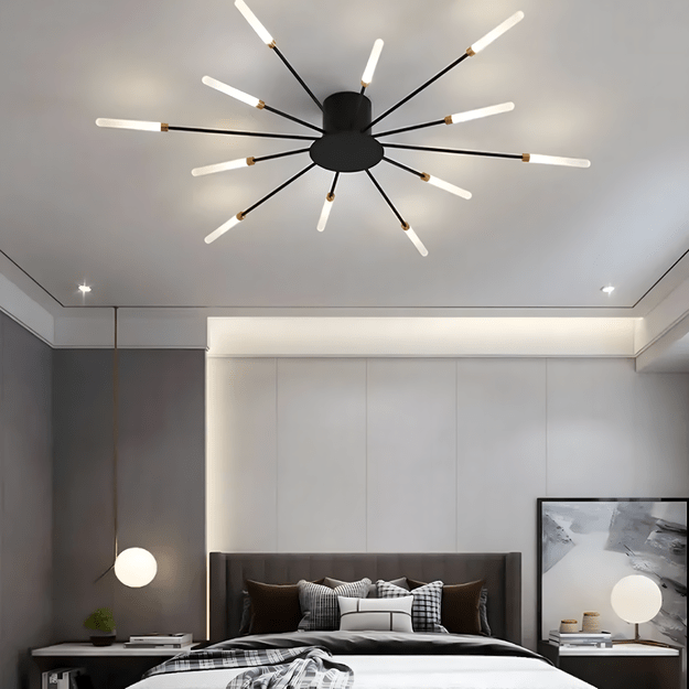 Lampa Sufitowa Led Żyrandol Fajerwerki Nowoczesna do Salonu Jadalni 12W 7