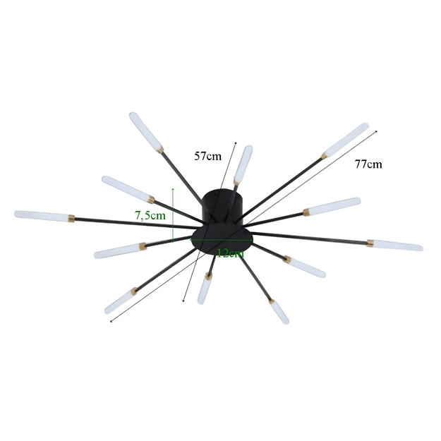 Lampa Sufitowa Led Żyrandol Fajerwerki Nowoczesna do Salonu Jadalni 12W 6