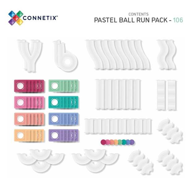 Connetix - Pastel Ball Run Pack 106 Pieces (CT-P-00106-BR) 4