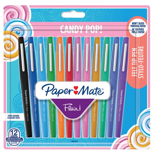 Paper Mate - Flair Felt Tip Pens - Assorted Candy POP Colours - 12 Count 9