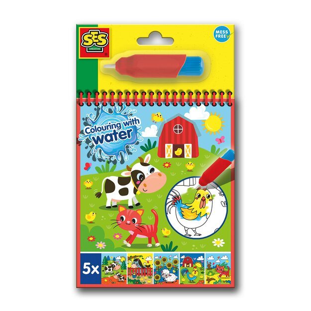SES Creative - Colouring with Water - Farm Colouring Book - (S00132)