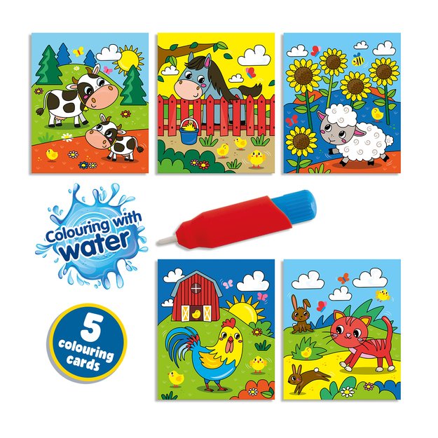SES Creative - Colouring with Water - Farm Colouring Book - (S00132) 2