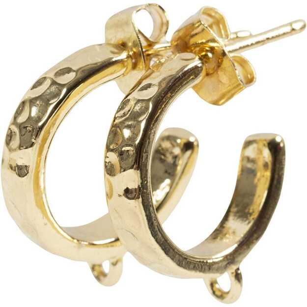Creativ - Eye hoop earrings - Gold-plated - 15 mm (603261)