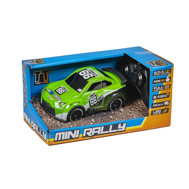TEC-TOY - Mini Rally R/C 1:24 2,4GHz w/light, green (471274) 2