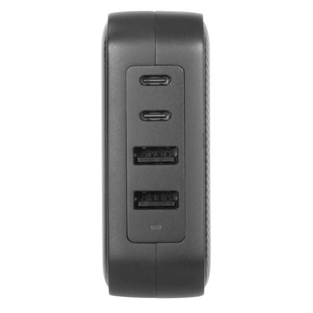 Targus - PowerElite Universal 100 W 4- Port GaN Wall-Charger - with Travel Adapters 4
