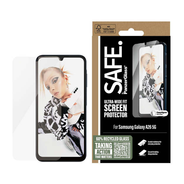 PanzerGlass - SAFE Screen Protector Galaxy new A26 5G UWF w. Aligner