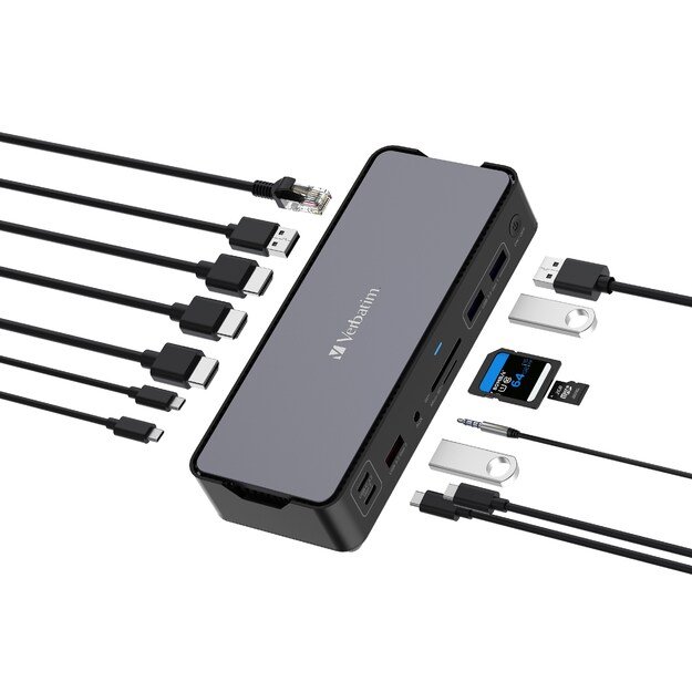 Verbatim - USB-C Pro Docking Station 15 Port CDS-15 2