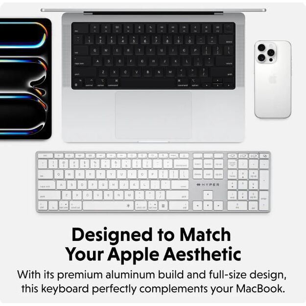Hyper - Wireless Keyboard (Nordic) Bluetooth 5.0 Space Grey 8