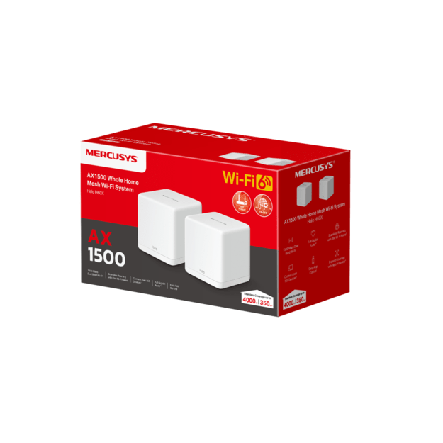 TP-link - Mercusys Halo H60X AX1500 Whole Home Mesh Wi-Fi 6 System (2-pack) 6