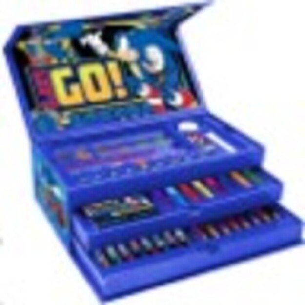 Coloring Case - SONIC - set 52pcs in paper toolbox with handle