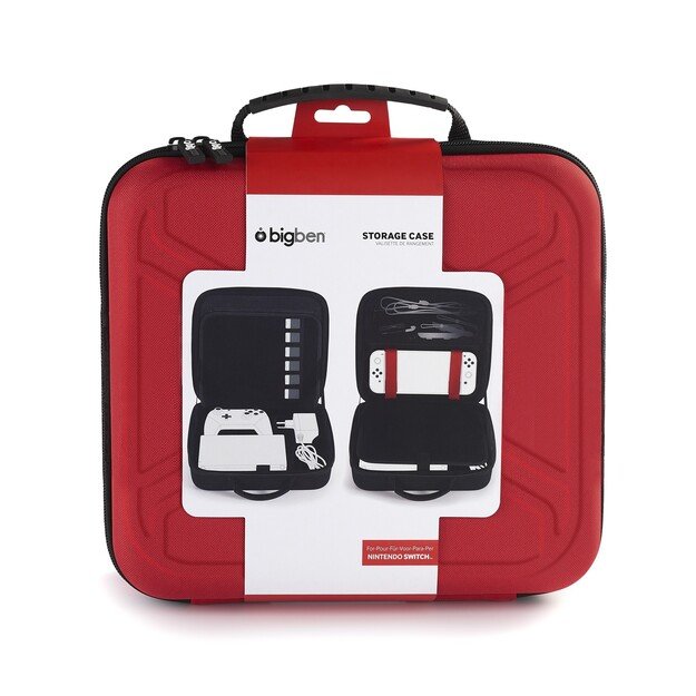Bigben Storage Case Red Hard Case for Switch Including Docking Station Compatible with Switch Lite/OLED