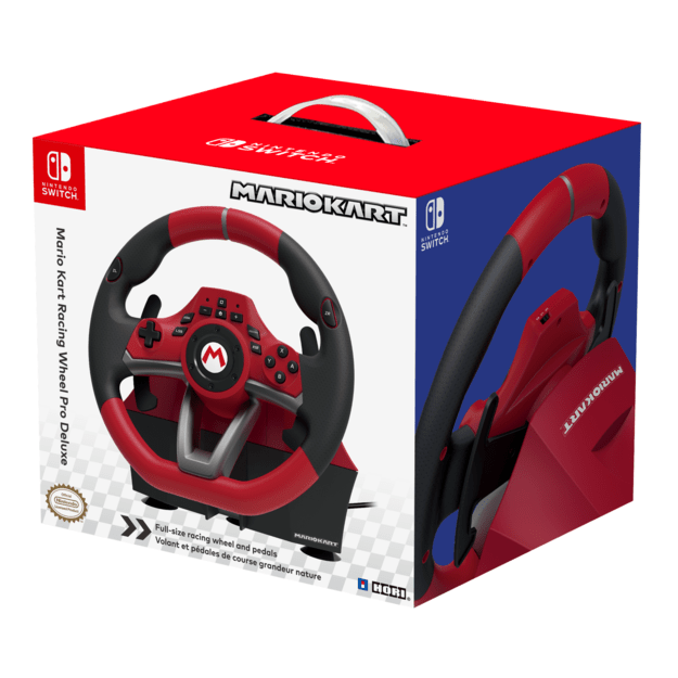 HORI - Mario Kart Racing Wheel Pro Deluxe + 7-Speed Racing Shifter Bundle For PC (Windows 11/10)
