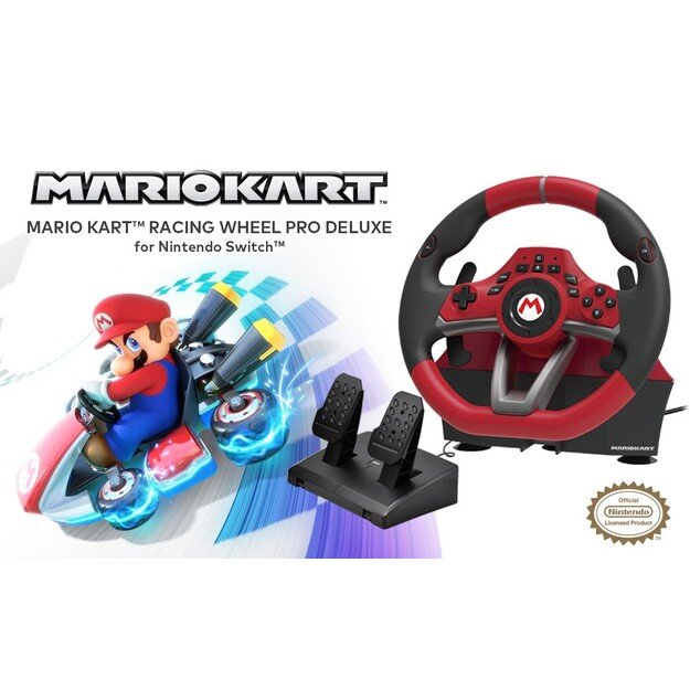 HORI - Mario Kart Racing Wheel Pro Deluxe + 7-Speed Racing Shifter Bundle For PC (Windows 11/10)
