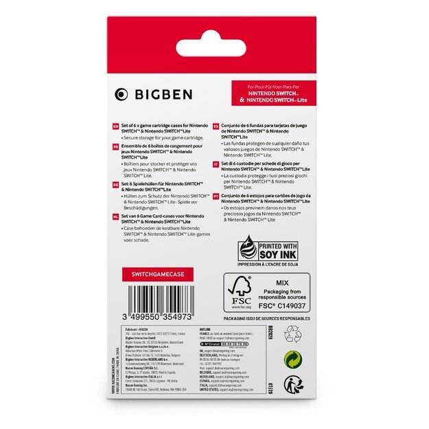 Bigben Game Case Set Black 6 Pieces