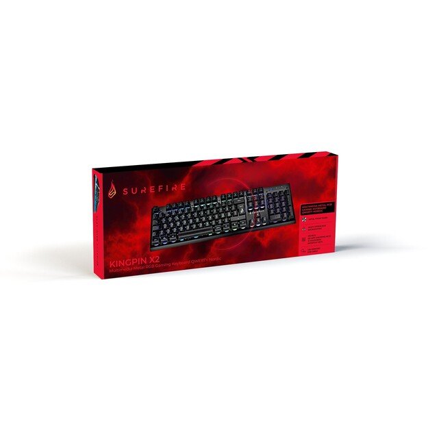 SUREFIRE - KingPin X2 Metal Gaming RGB Keyboard QWERTY Nordic