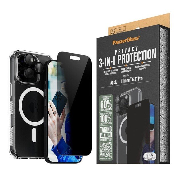 PanzerGlass - iPhone 16 Pro 6.3'' 3-in-1 Privacy Bundle