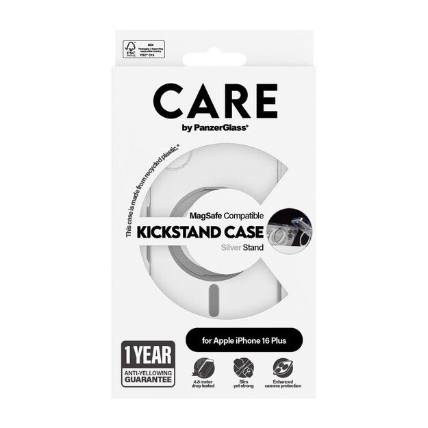 CARE by PanzerGlass - Case - Transparent & MagSafe - iPhone 16 Plus