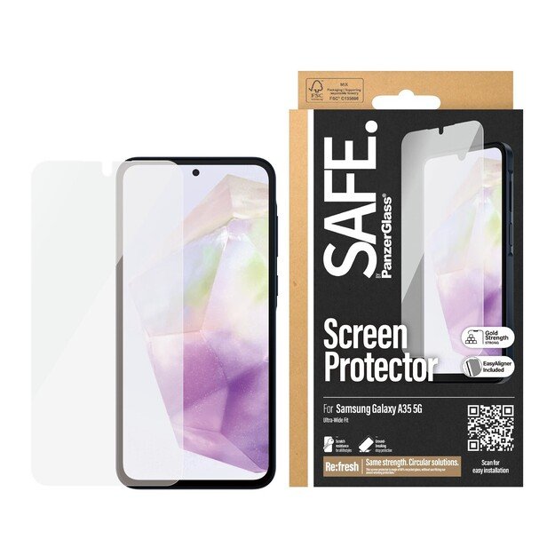 SAFE by PanzerGlass -  Screen Protector - Samsung Galaxy A35 5G - Ultra-Wide Fit