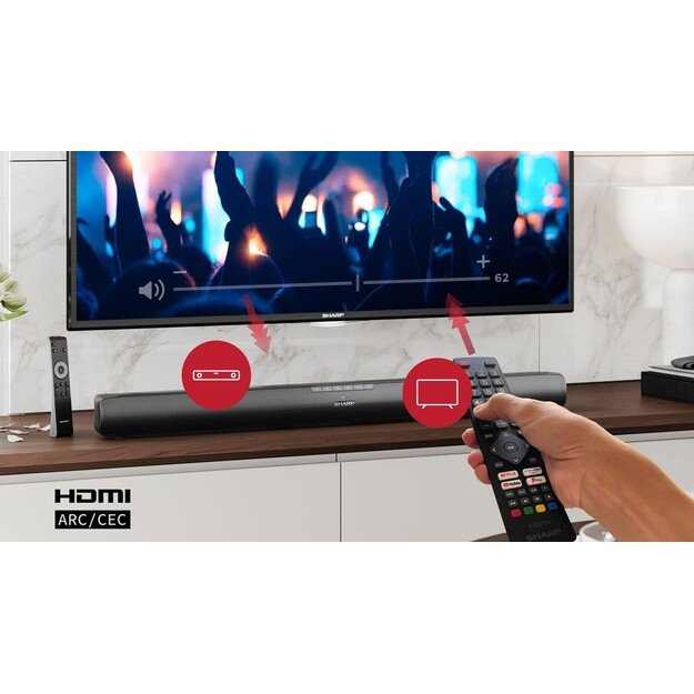 Sharp - 2.0 Soundbar With HDMI & Bluetooth